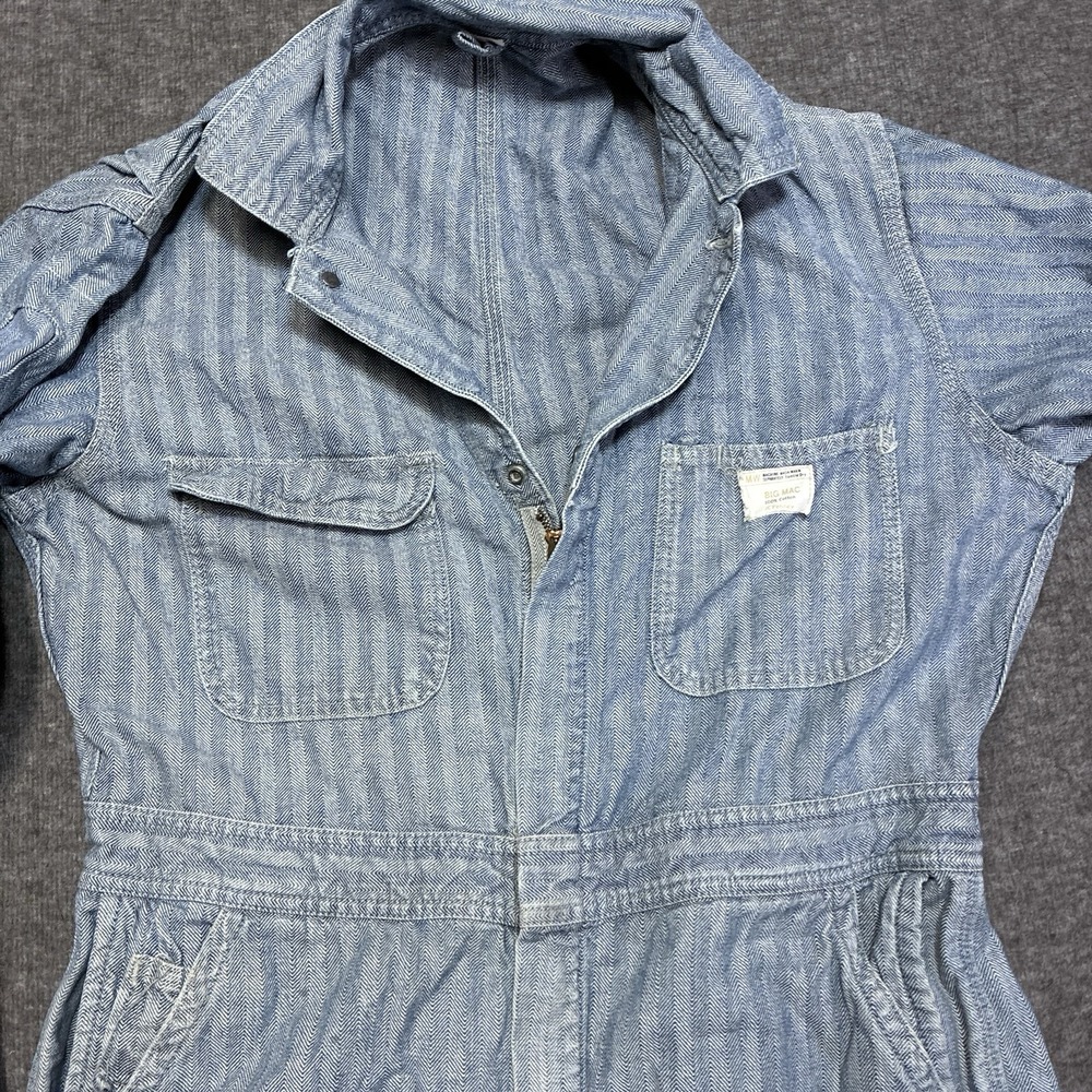 Vintage 1960s Big Mac JC Penney Hickory Stripe Herringbone Coveralls 40L Men